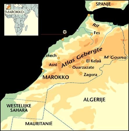 Marokko in kaart